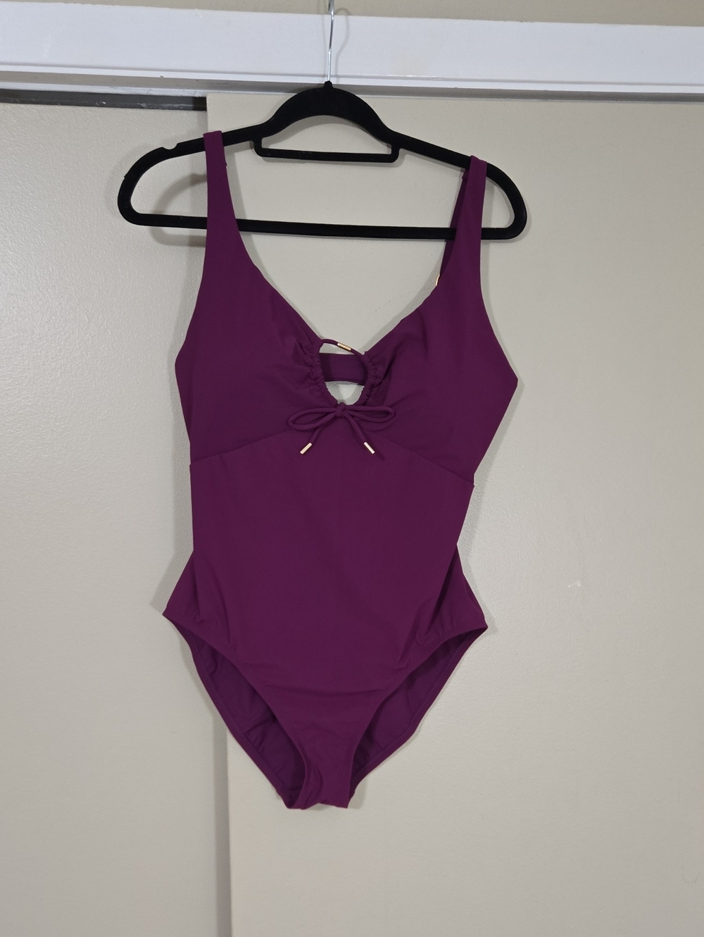 Amoressa Women's Eggplant Purple One Piece Swimsuit Size 12